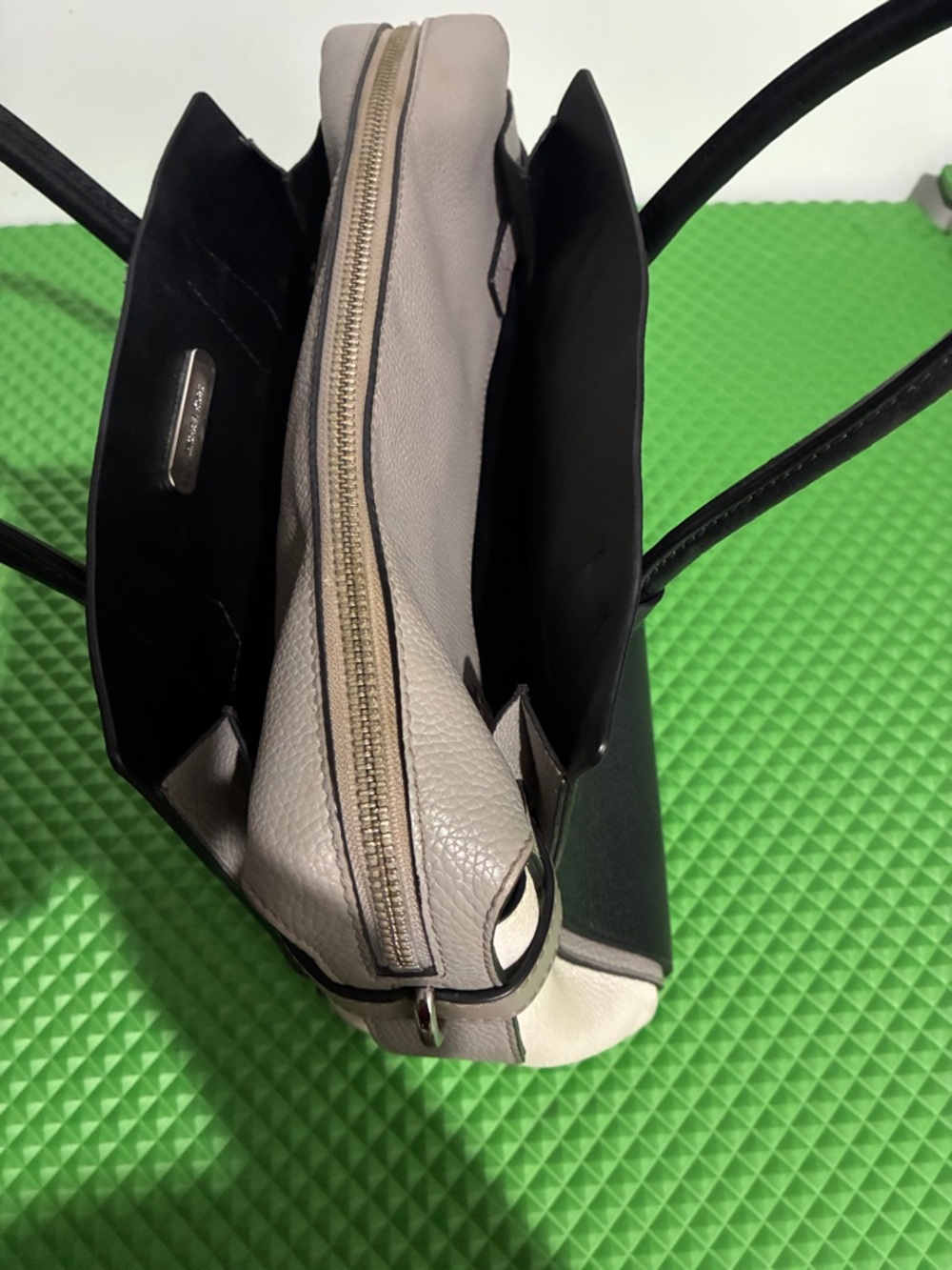 Michael Kors Black, Gray and White Leather Satchel - Picture 2 of 5